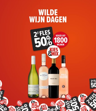1800 flessen met de Wilde Wijn Dagen 2e fles 50% korting!